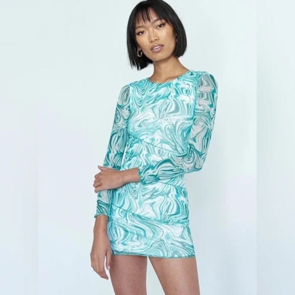 Princess Polly | WINSTON MINI DRESS GREEN SWIRL Various Sizes Available
